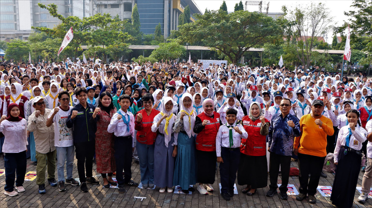 Kegiatan yang diikuti 1.400 anggota PMR se-Kota Surabaya ini menjadi ajang peningkatan keterampilan kepalangmerahan, kesiapsiagaan bencana, serta pendidikan kemanusiaan bagi generasi muda. (Foto: Humas Unitomo for jatimnow.com)