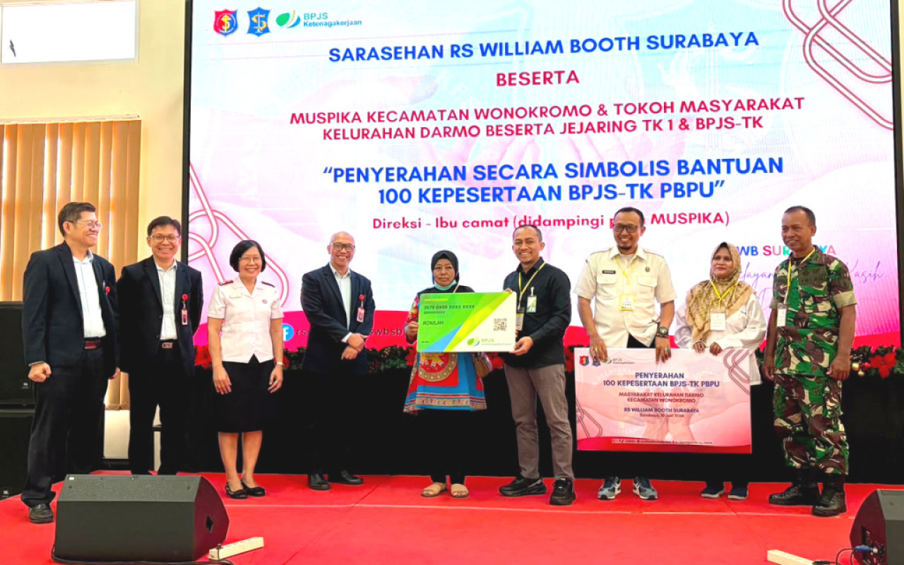 RS William Booth Surabaya Daftarkan 100 Pekerja Rentan ke BPJS Ketenagakerjaan
