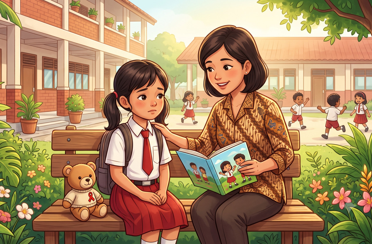 Anak terpapar HIV (ilustrasi). (Foto: Gemini AI)