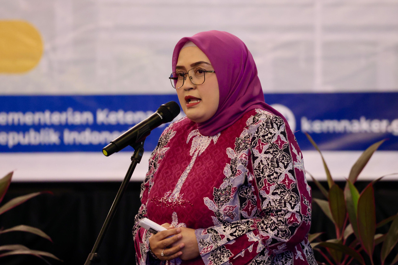 Direktur Jenderal Pembinaan Hubungan Industrial dan Jaminan Sosial (PHI dan Jamsos) Kemnaker, Indah Anggoro Putri. (Foto: Kemnaker/jatimnow.com)
