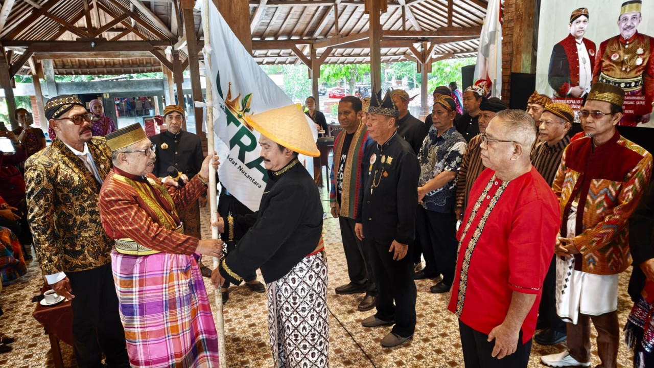 Pelantikan dan pengukuhan Dewan Pengurus Pusat Gerakan Tani Masyarakat Adat (GATRA) berlangsung di UTC Trawas, Mojokerto, Rabu (29/7/2026). (Foto: Ali Masduki/jatimnow.com)