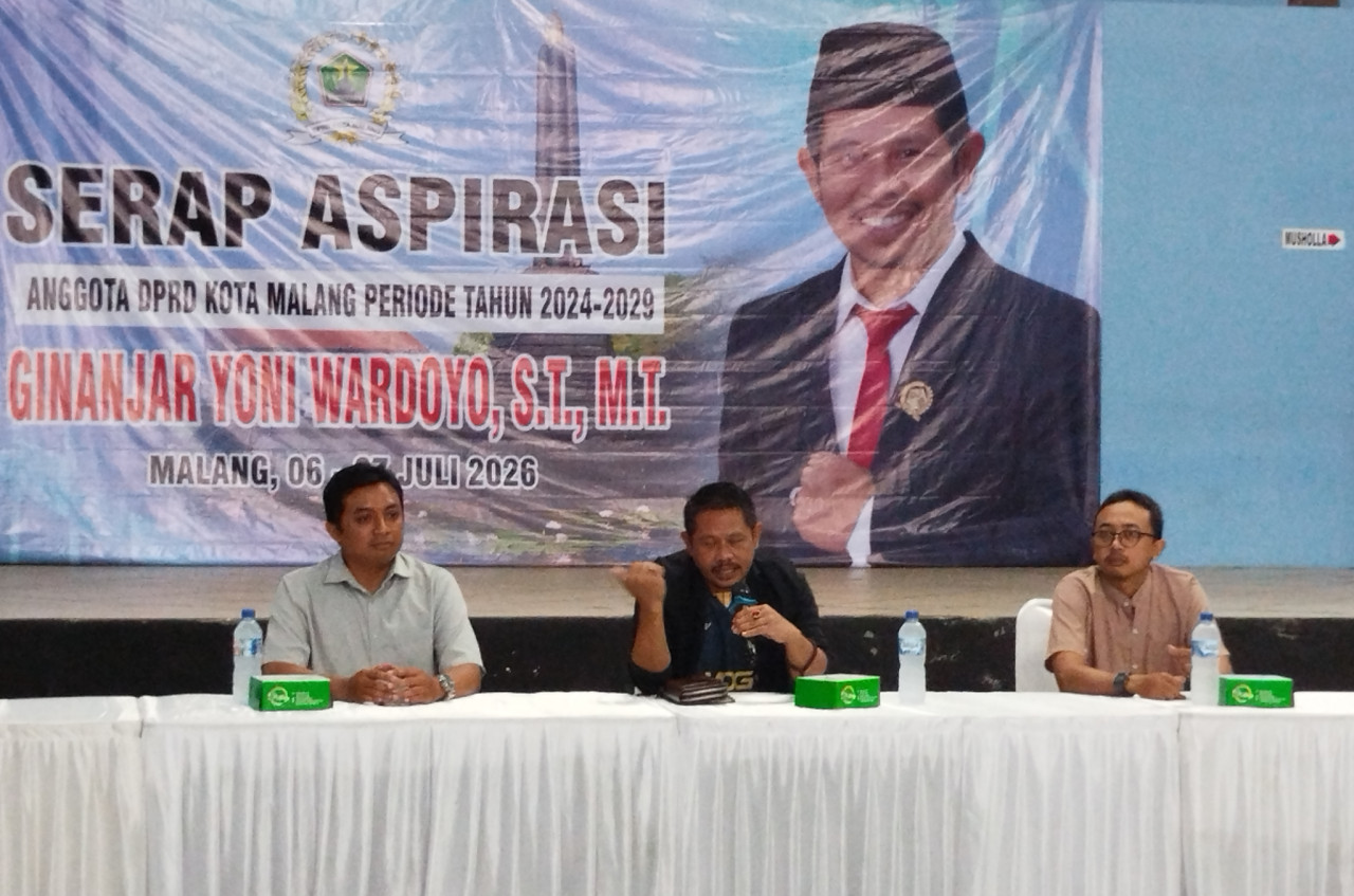 Ginanjar Yoni Wardoyo legislator Malang saat serap aspirasi di Lowokwaru, Kota Malang (Aris / Jatimnow.com)