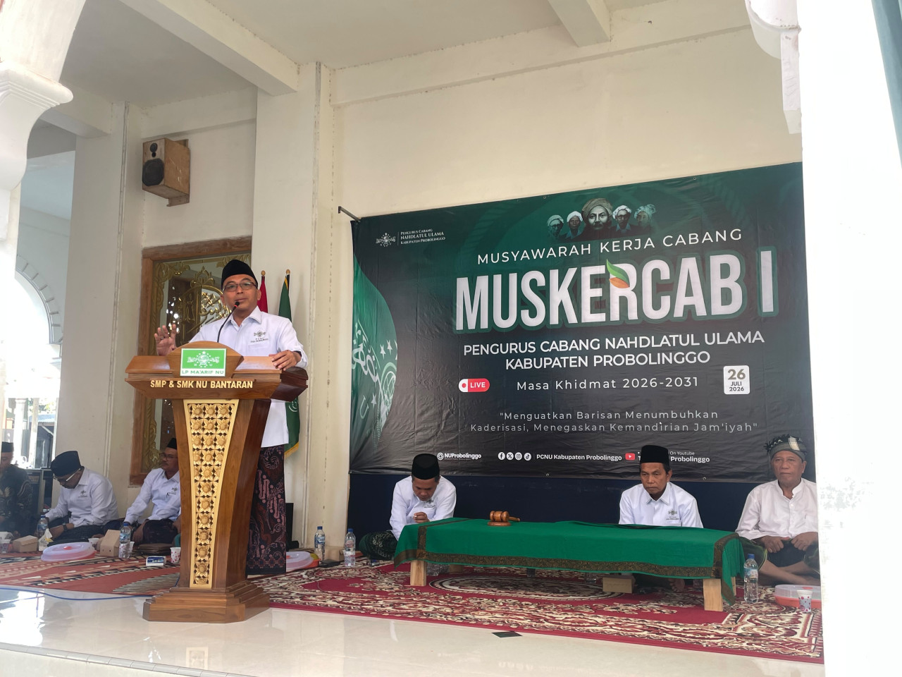Muskercab I yang digelar di Pondok Pesantren Al-Barokah, Desa Tunggak Cerme, Kecamatan Wonomerto. (Foto: Ide Farid/jatimnow.com)