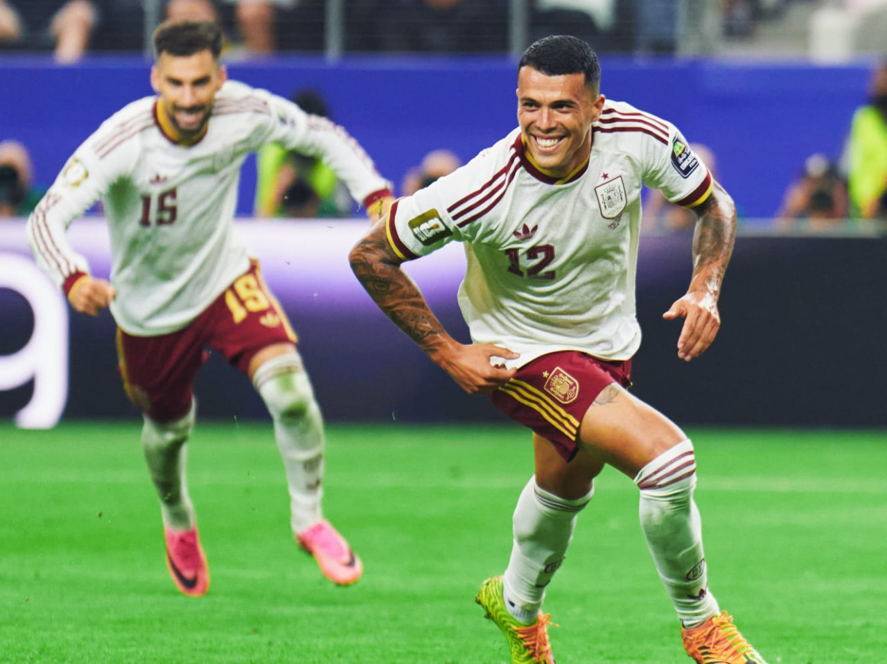 Pemain Spanyol saat merayakan kemenangan atas Prancis. (Foto: instagram fifaworldcup)