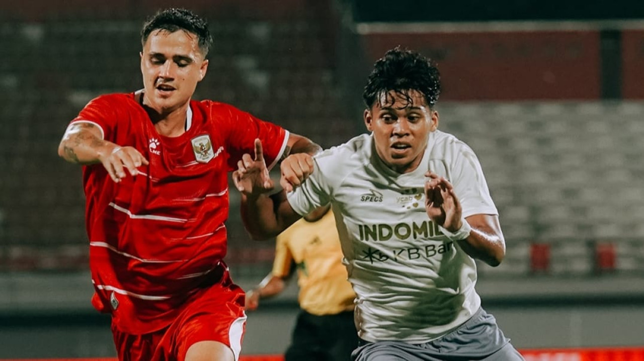 Pemain Timnas Indonesia saat pertandingan uji coba melawan Bali United. (Foto: instagram BaliUnited)