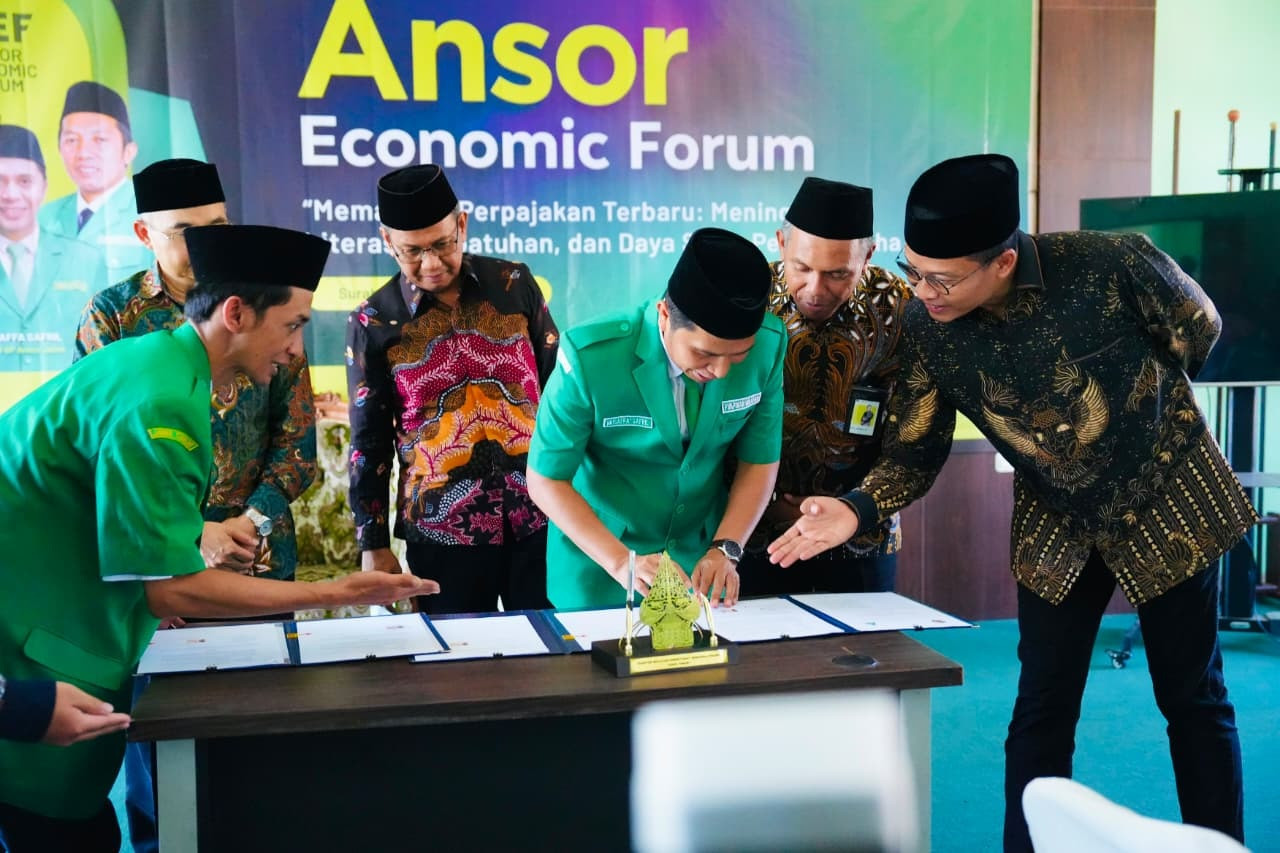 PW GP Ansor Jawa Timur menjalin kerja sama dengan DJP untuk memperkuat literasi perpajakan kader dan UMKM melalui edukasi serta pendampingan. (Foto: Ansor for jatimnow.com)