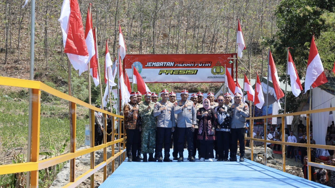 Jembatan Merah Putih di Sawoo Ponorogo Diresmikan, Permudah Aktivitas Warga