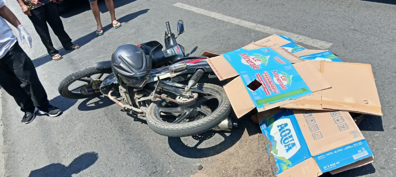 Motor korban usai mengalami kecelakaan di Tulungagung. (Foto: Satlantas Polres Tulungagung for jatimnow.com)