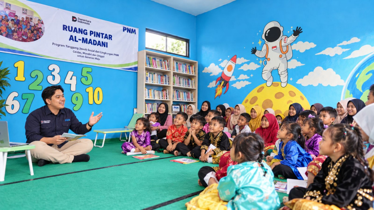 PNM Sulap Lumbung Kosong di Pacitan Jadi Pusat Literasi Anak