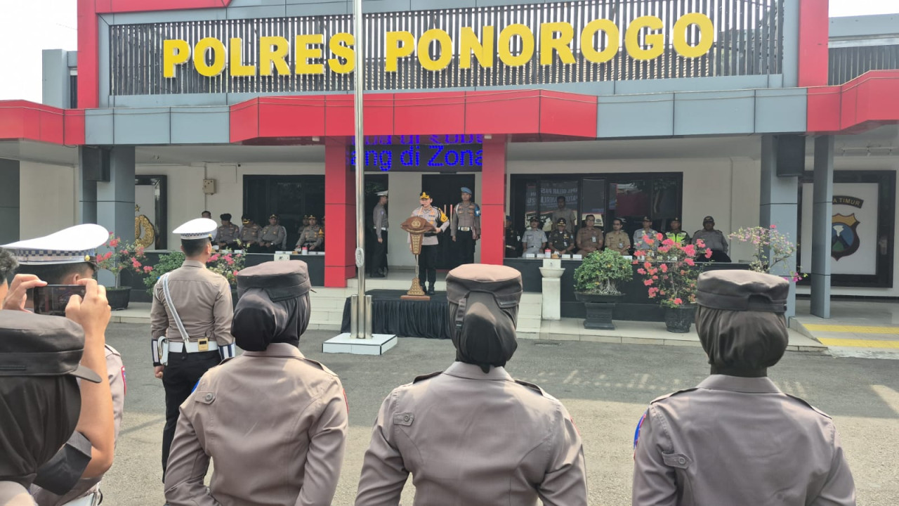 Apel Operasi Patuh Semeru di Polres Ponorogo (Foto: Ahmad Fauzani/jatimnow.com)