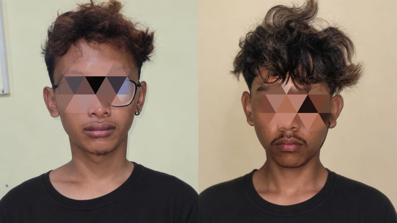 Dua pelaku curanmor di Tulungagung yang ditangkap Polisi. (Foto: Polsek Rejotangan for jatimnow.com)