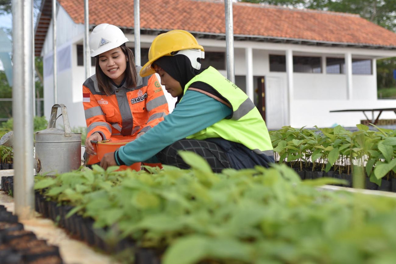 Area pembibitan di kawasan Edupark pabrik semen terintegrasi milik SIG Group di Kabupaten Rembang, Jawa Tengah. (Foto: SIG for jatimnow.com)
