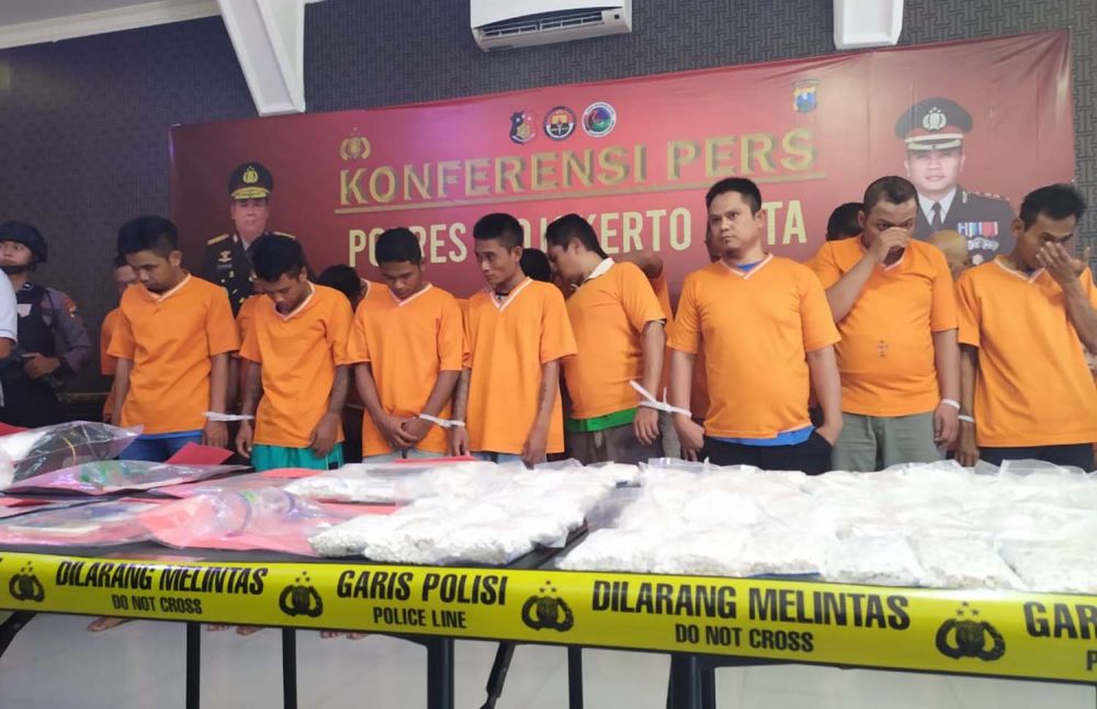 Para tersangka yang ditangkap Polres Mojokerto Kota sepanjang 2019