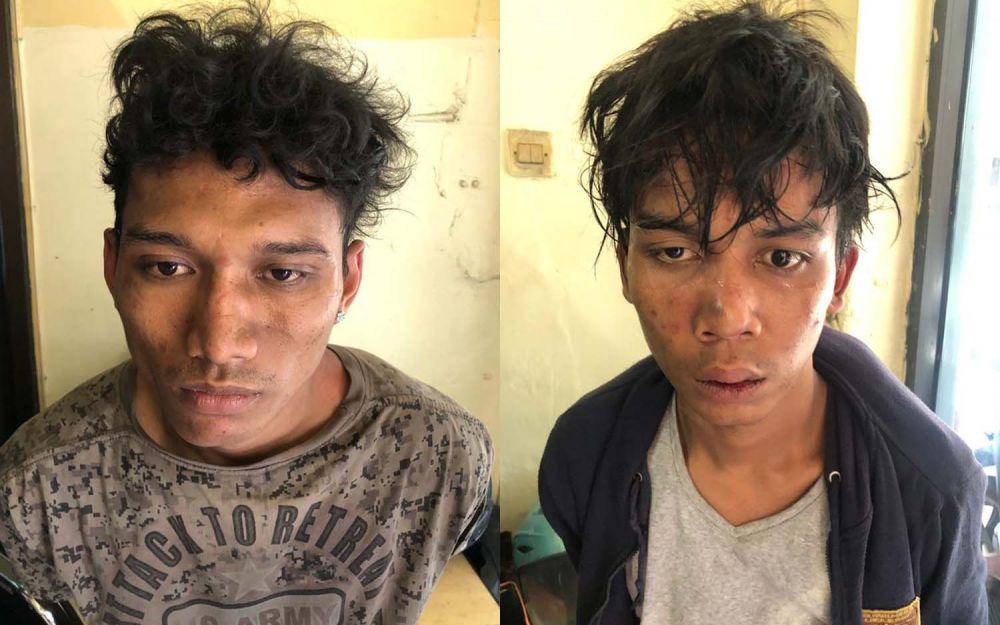 Tampang dua bandit jalanan yang beraksi 24 TKP di wilayah hukum Polsek Bubutan, Polrestabes Surabaya