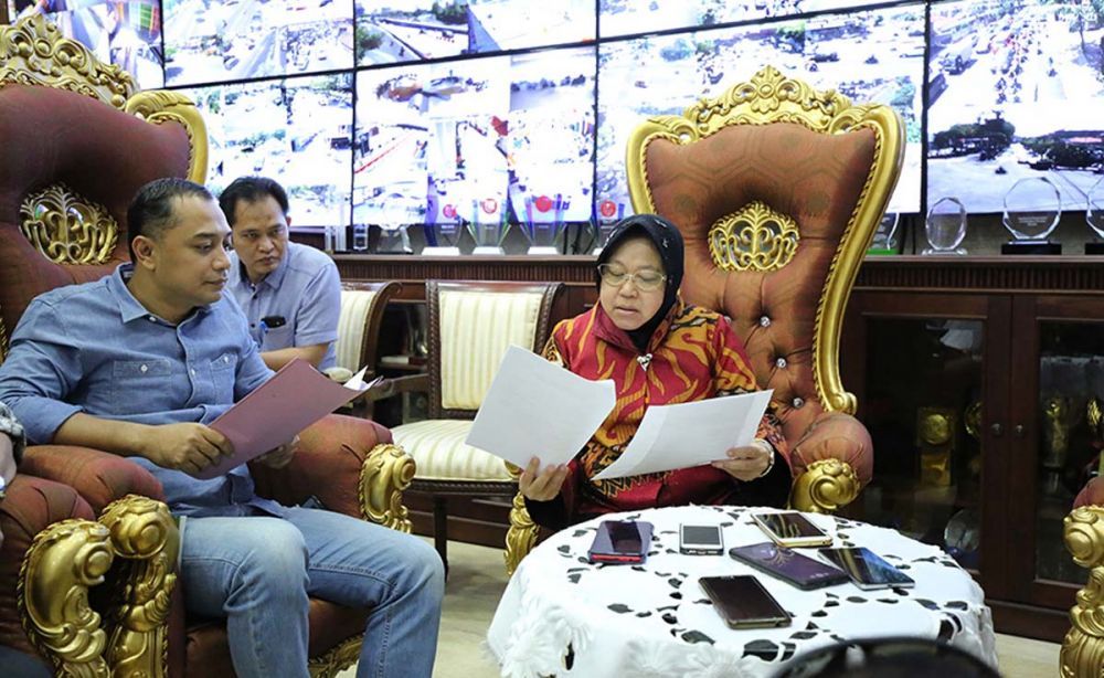 Kepala Bappeko Surabaya Eri Cahyadi dan Wali Kota Risma
