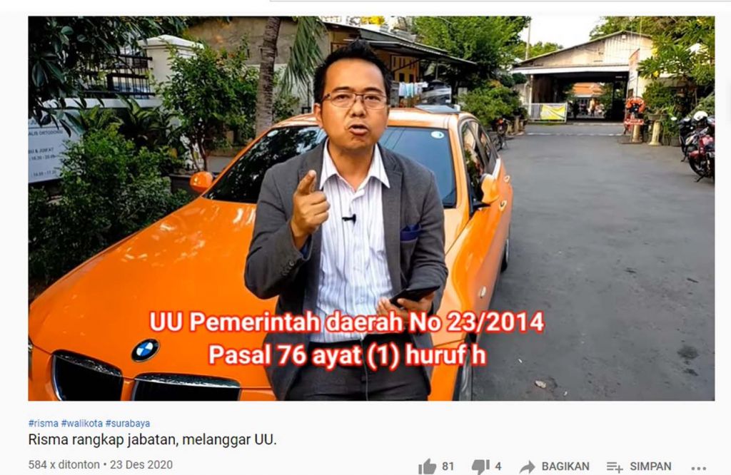 Tangkapan layar video M Sholeh dalam channel YouTube miliknya