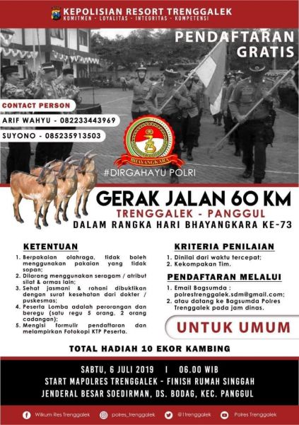 Lomba gerak jalan berhadiah 10 kambing di Trenggalek