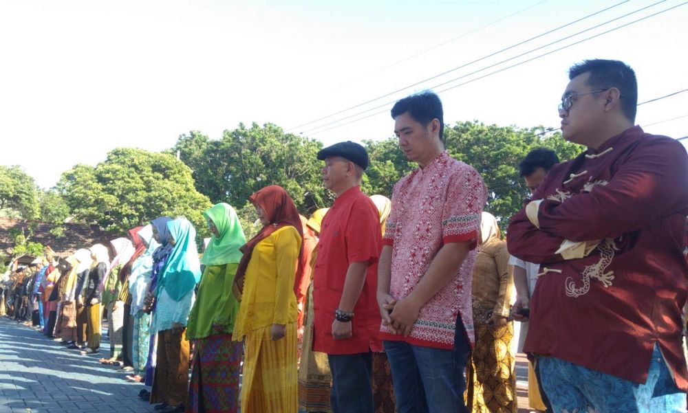 Para peserta upacara peringatan Hari Jadi Kota Probolinggo tahun 2019