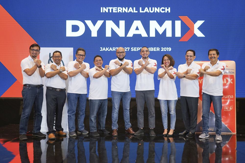 Penggantian merek Holcim menjadi Dynamix melalui Internal Launch di Hotel Intercontinental, Jakarta, Jumat (27/9/2019)