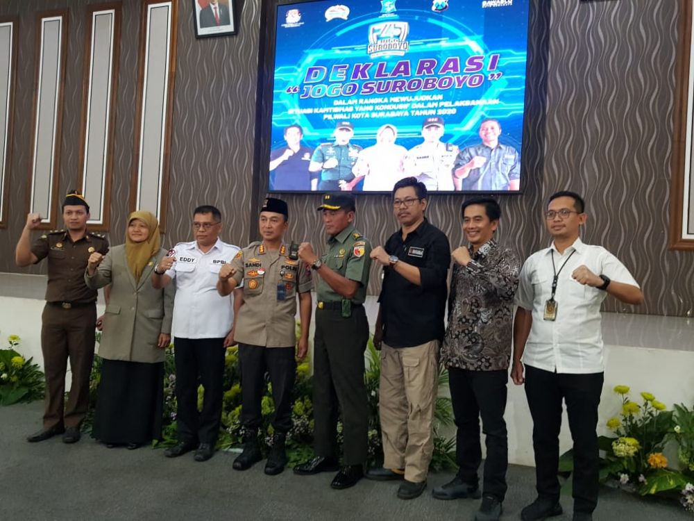 Polrestabes Surabaya gelar deklarasi Jogo Suroboyo jelang Pilwali 2020