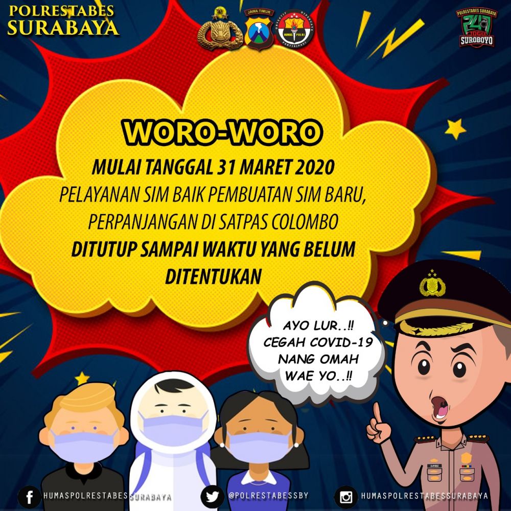 Penutupan Satpas Colombo, Surabaya