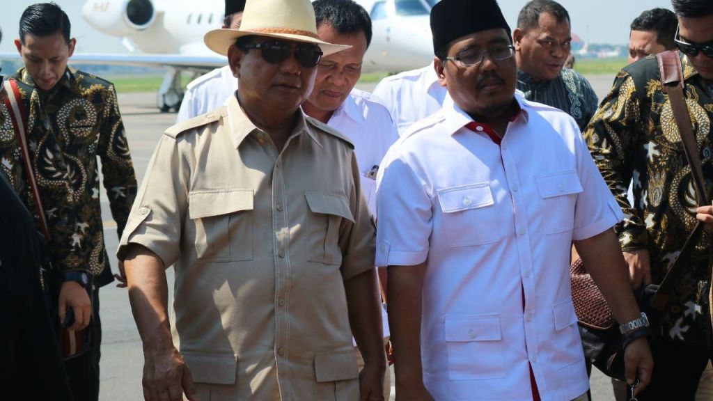Prabowo Subianto bersama Ketua Partai Gerindra Jatim Anwar Sadad
