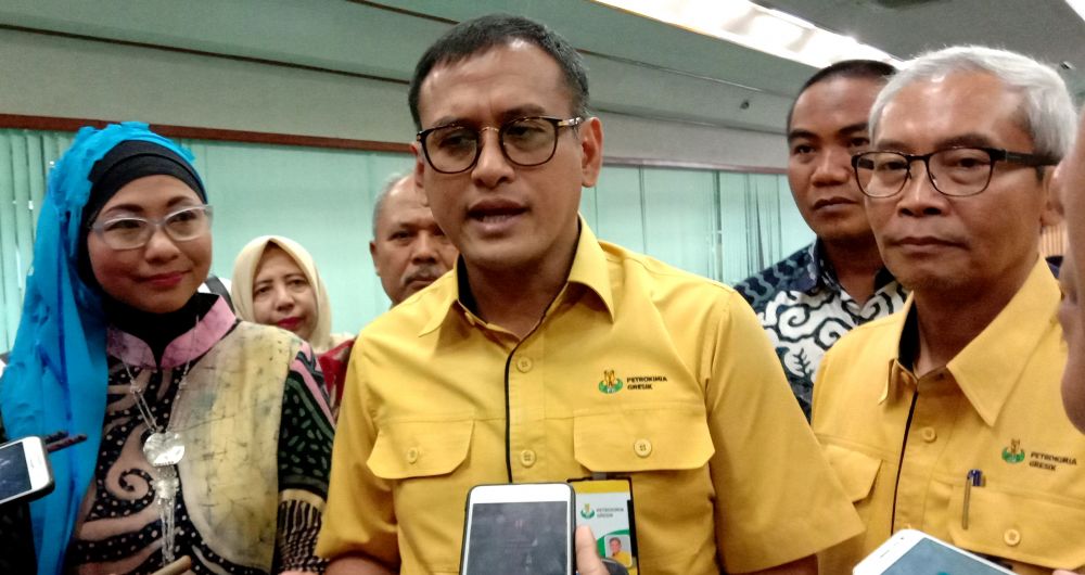 Dirut Petrokimia Gresik Rahmad Pribadi usai membuka acara PMMB di Wisma Kebomas, Rabu (11/3/2020)