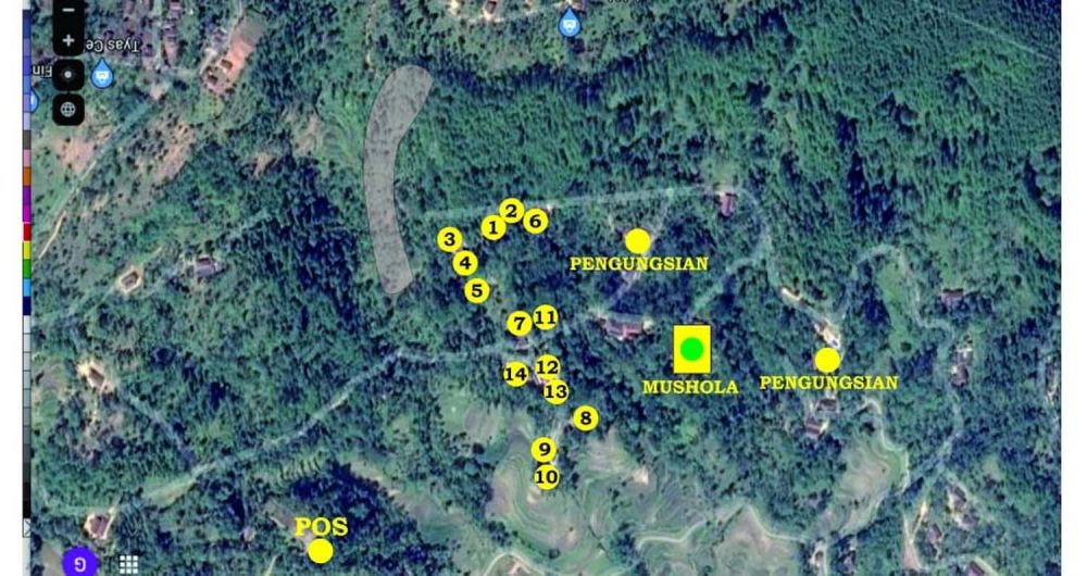 Peta terdampak longsor di Dusun Tugunongko, Desa Tugurejo, Kecamatan Slahung, Kabupaten Ponorogo