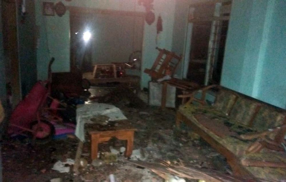 Kondisi salah satu rumah warga yang dirusak