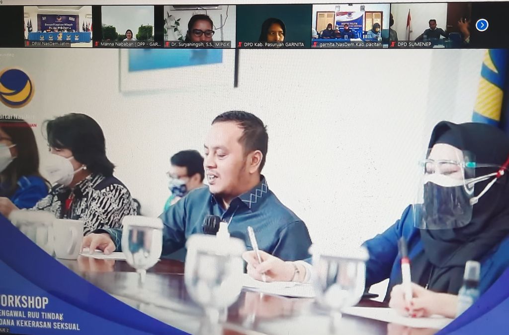 NasDem menggelar workshop mengkaji perkembangan substansi dan memetakan gerakan advokasi, imbas lahirnya draf baru RUU TPKS