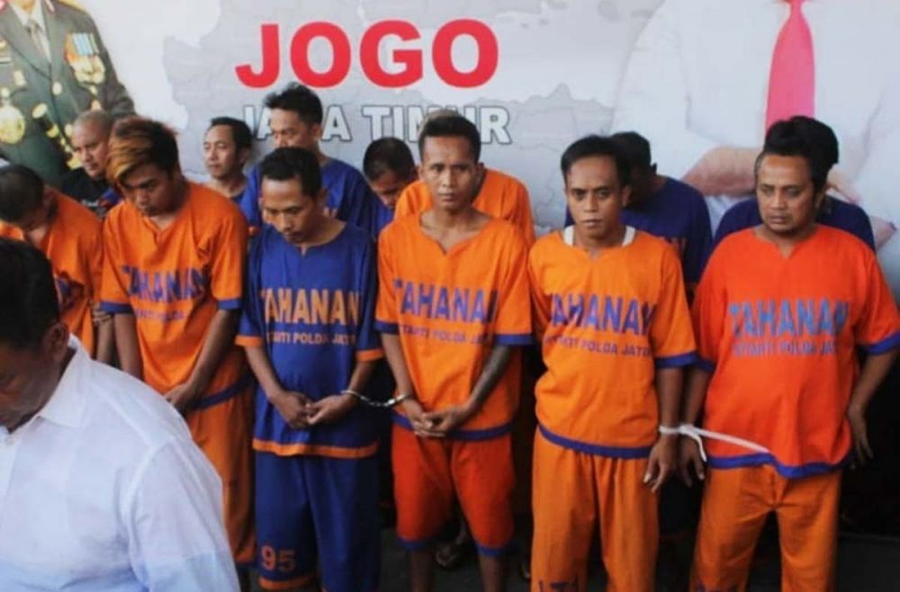 Para penjahat yang ditangkap Subdit Jatanras Ditreskrimum Polda Jatim sepanjang Operasi Sikat Semeru 2019