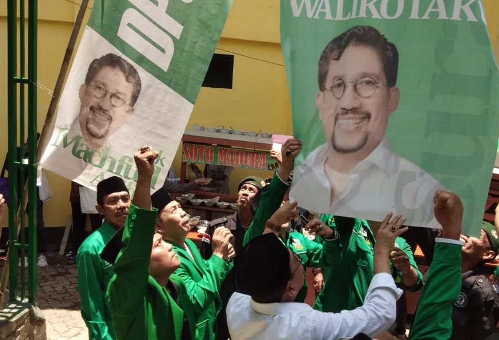 Peresmian posko pemenangan Machfud Arifin di Kantor DPC PPP Kota Surabaya, Jalan Adityawarman
