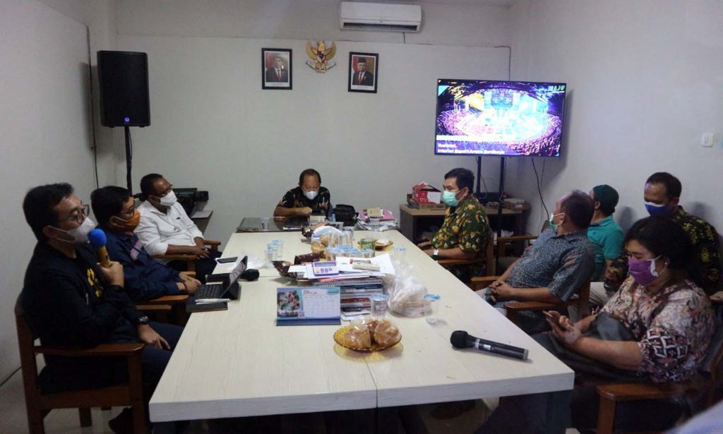 Para pendeta PGI Surabaya saat bersilaturahmi bersama Cawali Machfud Arifin