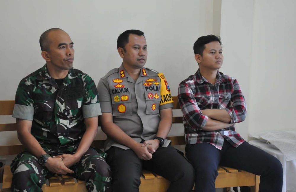 Bupati Trenggalek Mochamad Nur Arifin bersama Kapolres Trenggalek AKBP Jean Calvijn Simanjuntak dan Dandim 0806 Trenggalek Letkol Inv. Dodik Novianto
