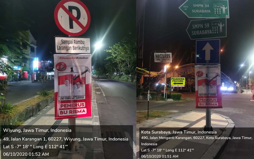 LIRA juga melaporkan dugaan pelanggaran pemasangan APK Eri-Armudji ke Bawaslu Surabaya 