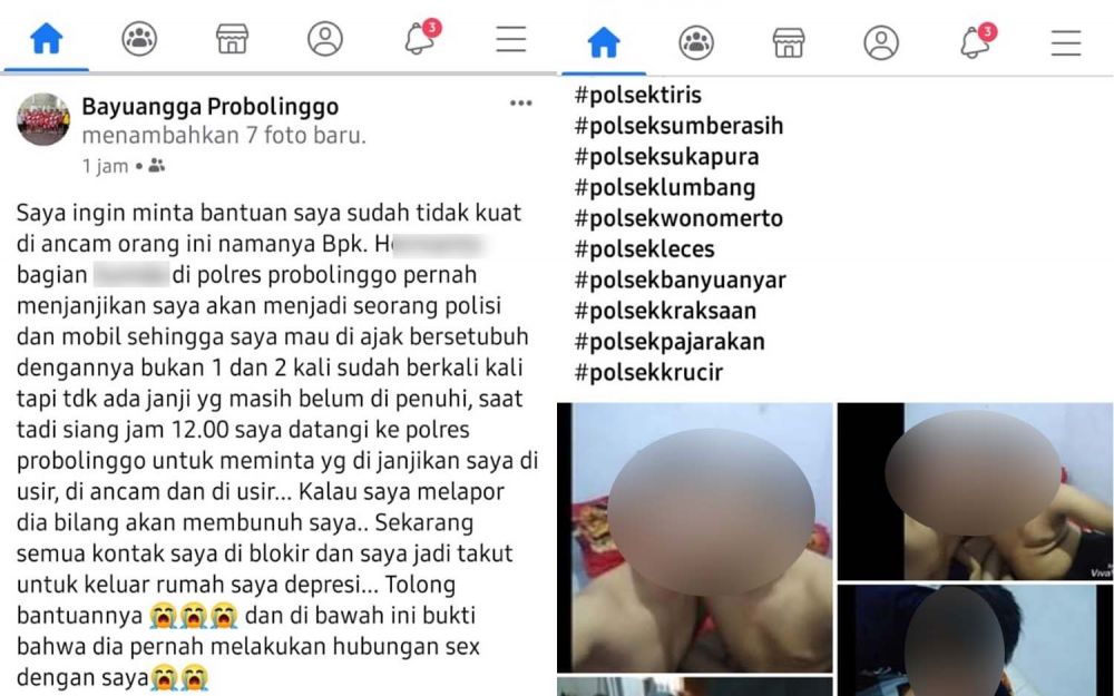 Tangkapan layar postingan akun Facebook Banyuangga Probolinggo