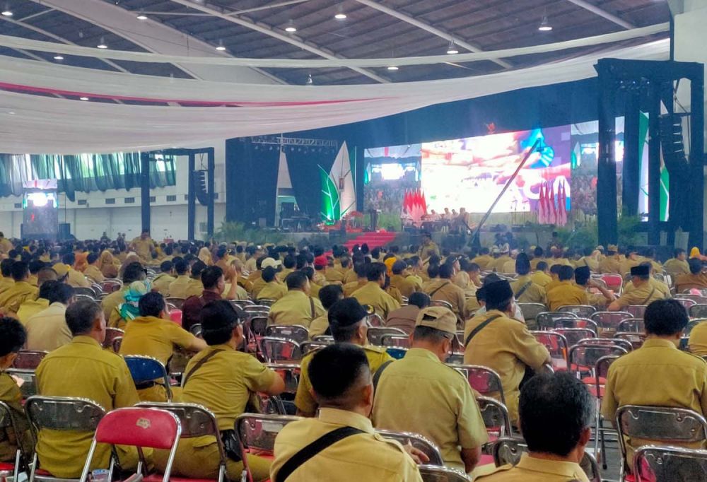 Rapat Kerja Percepatan dan Pengelolaan Dana Desa Tahun Anggaran 2020 yang digelar Pemprov Jatim di JX International Jalan Ahmad Yani, Surabaya
