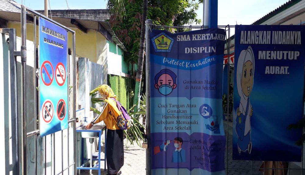 Protokol kesehatan ketat di SMA Kertajaya (SMAKer) Surabaya
