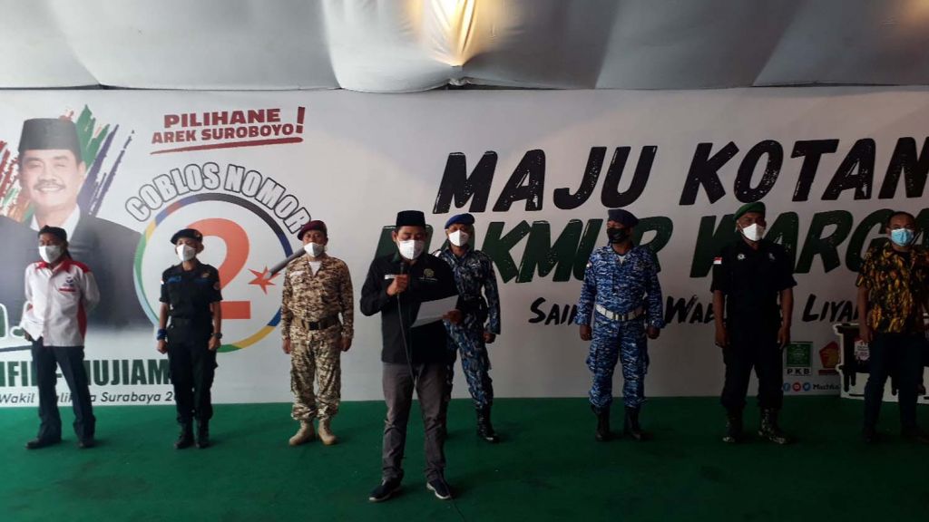 Satgas GEBRAK menggelar deklarasi lawan kecurangan dan hoaks dalam Pilwali Surabaya 2020