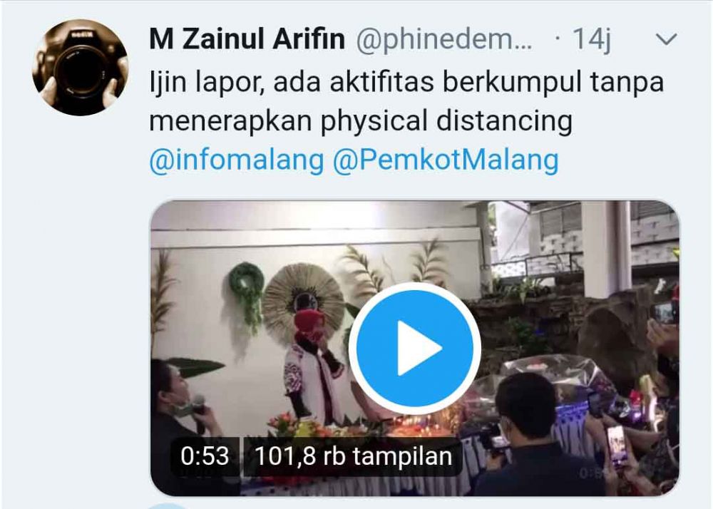 Perayaan ulang tahun Wali Kota Malang Sutiajai ke 55 menjadi viral di Twitter