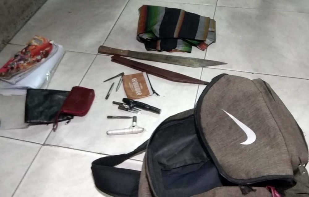 Sebilah parang milik sang bandit motor diamankan