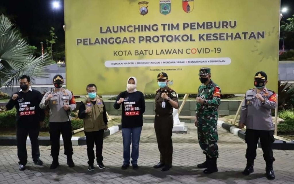 Forkompimda Kota Batu saat melaunching Tim Pemburu Pelanggar Protokol Kesehatan
