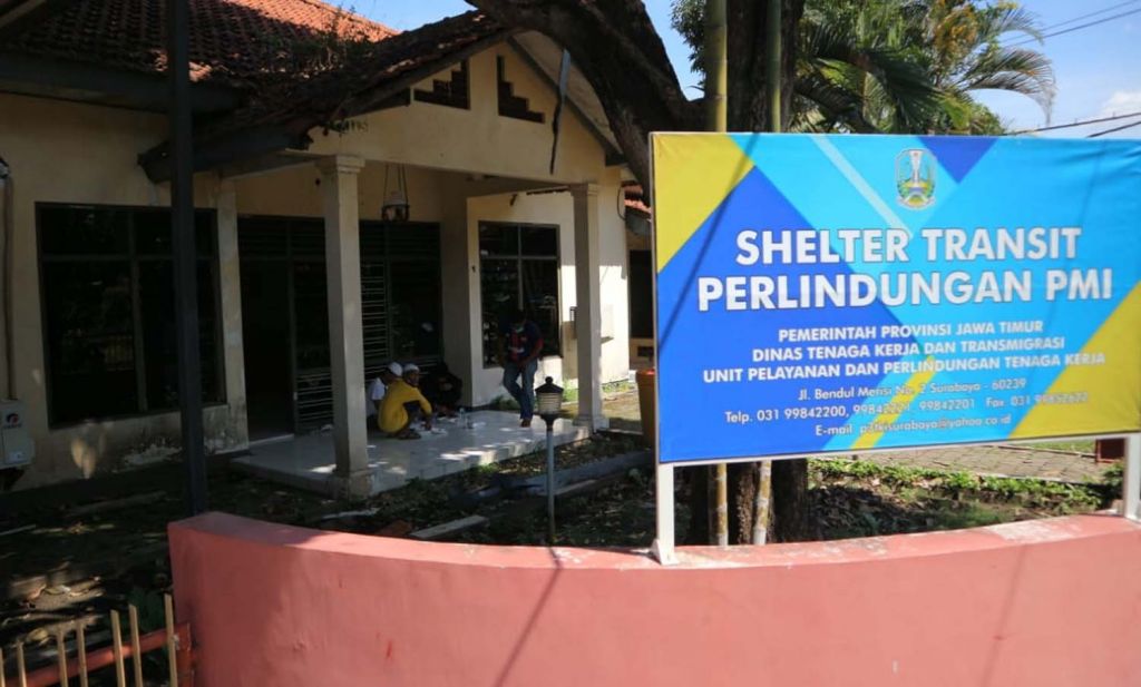 Shelter transit milik UPT BP2MI Surabaya untuk menampung para PMI asal Jatim yang dipulangkan dari Malaysia