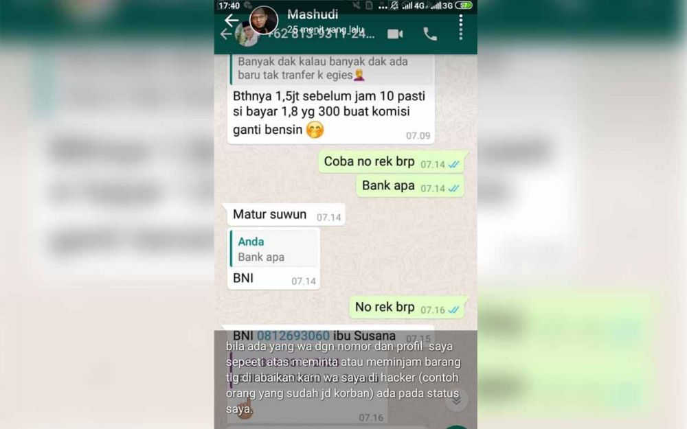 WhatsApp Komisioner KPU Kota Blitar yang Dihack Makan Korban