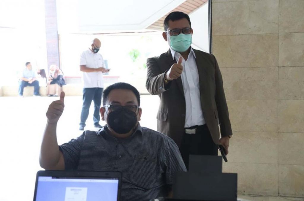 Vaksinasi yang digelar Untag Surabaya jelang perkuliahan tatap muka
