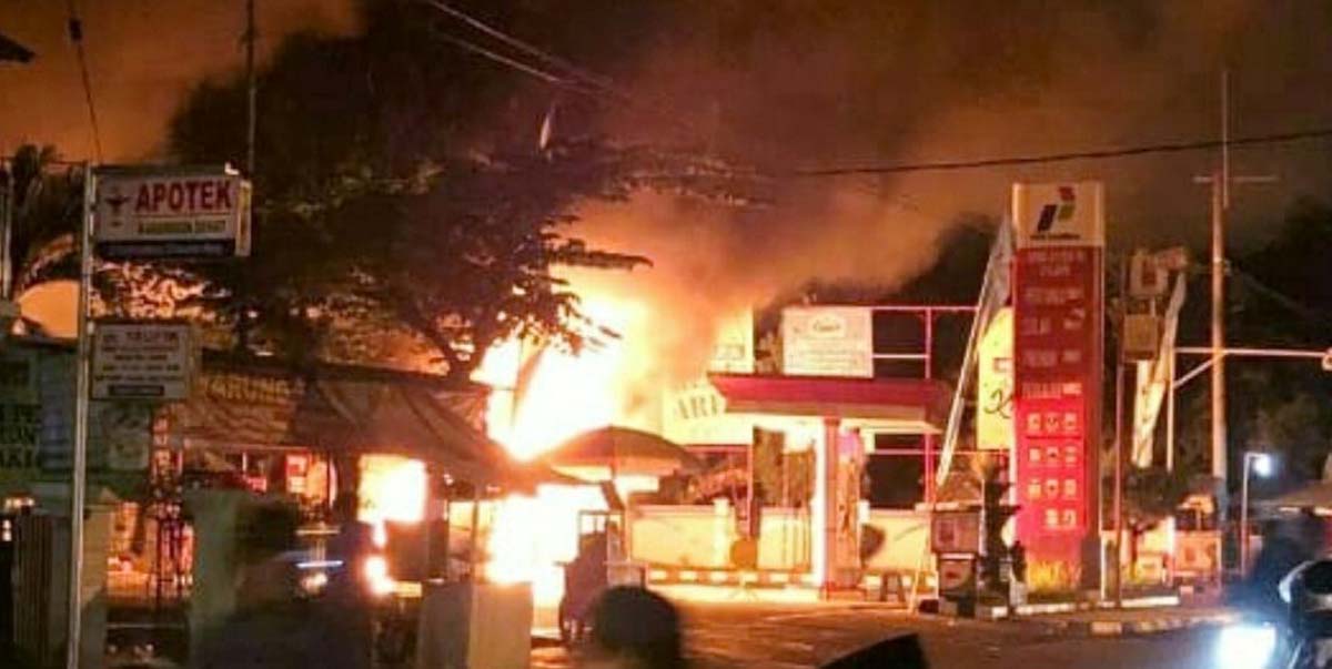 SPBU di Kasembon Malang yang terbakar