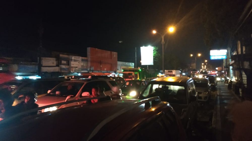 Kemacetan di Jalan Malang arah Surabaya