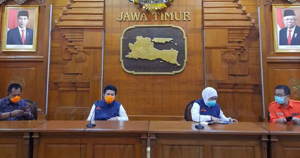 Gubernur Jatim Khofifah di Gedung Negara Grahadi Surabaya