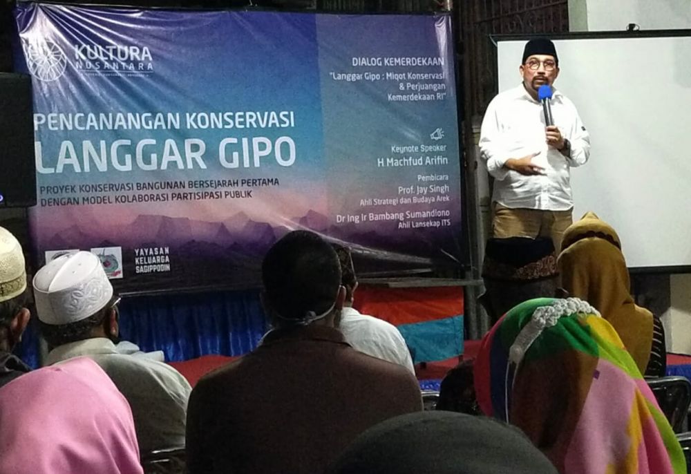 Calon Wali Kota Machfud Arifin di Langgar Gipo, Jalan Kali Mas Udik, Surabaya