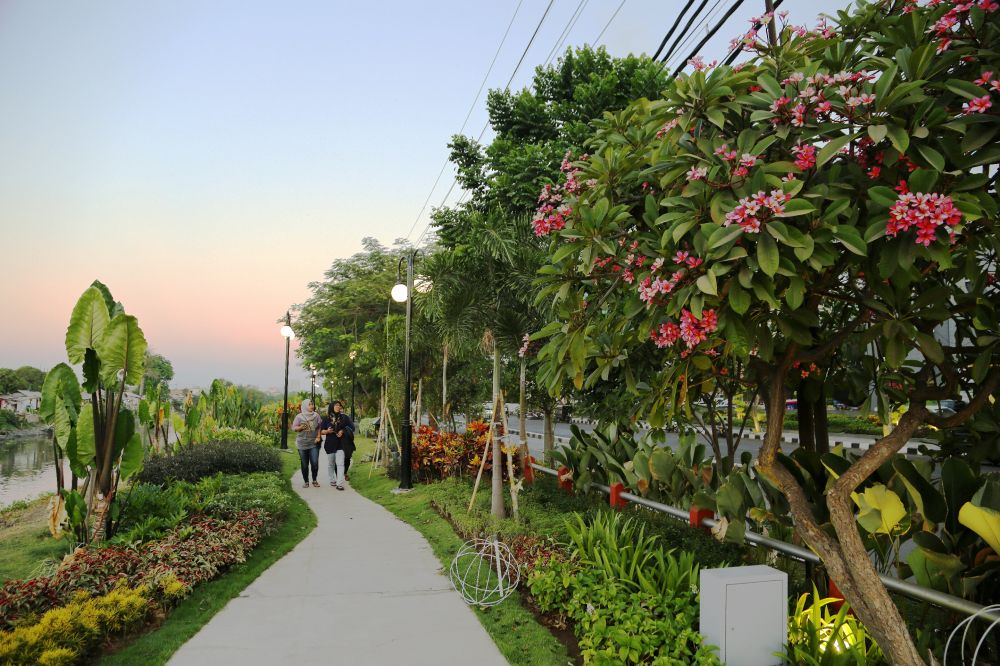Wilayah di sempadan sungai dimanfaatkan untuk ruang terbuka hijau